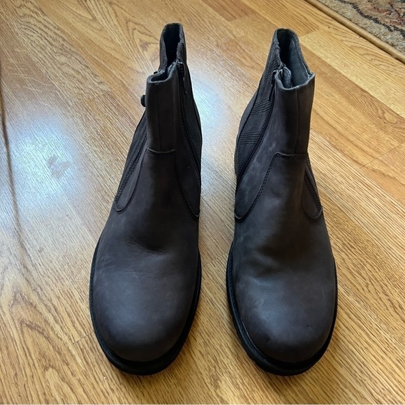 Earth Jordan Wide Gray Leather and Plaid Ankle Boot Booties Women’s 11D - Picture 2 of 11